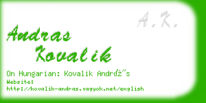 andras kovalik business card